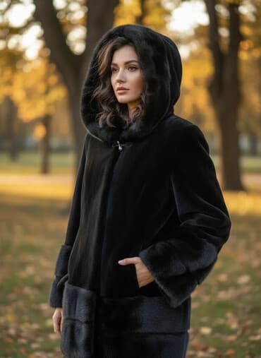 kürk: Tebii xez deri Xs, s razmer Qara reng Yeni kimidir 1 duymesi dusub — 1