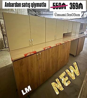 Mətbəx mebellərinin sifarişlə hazırlanması - Ümumi ölçü: 3 m 03 sm -