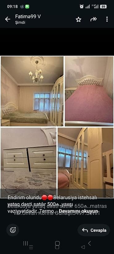 Endirim olundu🛑🛑Belarusiya istehsalı yataq dəsti satılır 500₼. yaxşı