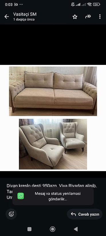 ortopedik kreslo: Divan kreslo desti 950azn. Viva Rivadan alinib. Tam yaxsi — 1