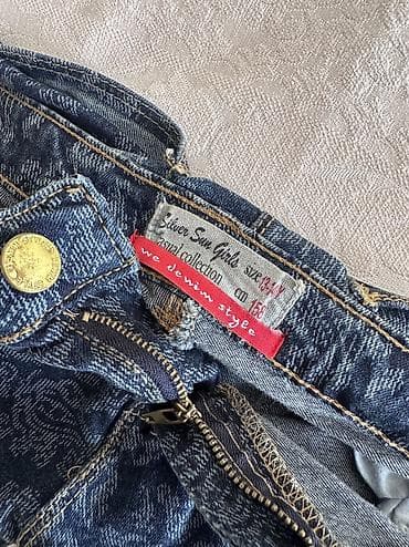 ag cins: Uşaqları üçün naxışlı cins şalvar - Brend/etiket: We Denim Style — 5
