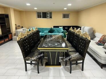 столы и стулья для гостинной цены: Для гостиной, Новый, Нераскладной, Прямоугольный стол, 6 стульев — 6