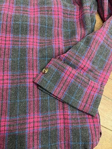 UMALOOK flanel köynək – XL ölçü. - Naxış: boz əsas fonda çəhrayı və — 6
