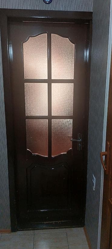 Qapı – taxta karkaslı, şüşəli interyer model - Material: tünd rəngli — 3