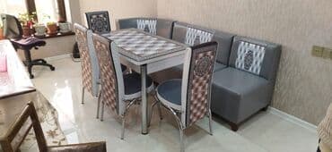 mətbəx stol: Mətbəx üçün, Yeni, Açılan, Dördbucaq masa, 4 stul — 30