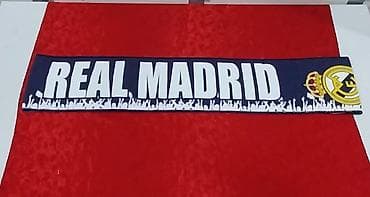 demir sac: Real Madrid azarkeş şərfi - Rənglər: tünd göy–ağ zolaqlı dizayn - — 5