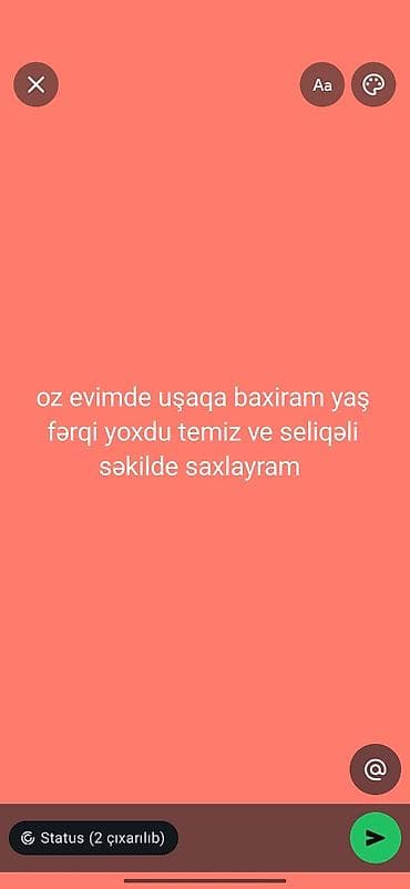 Uşaq baxımı xidmeti Aileliyem .oz usaqimda var - Öz evimdə uşaqlara
