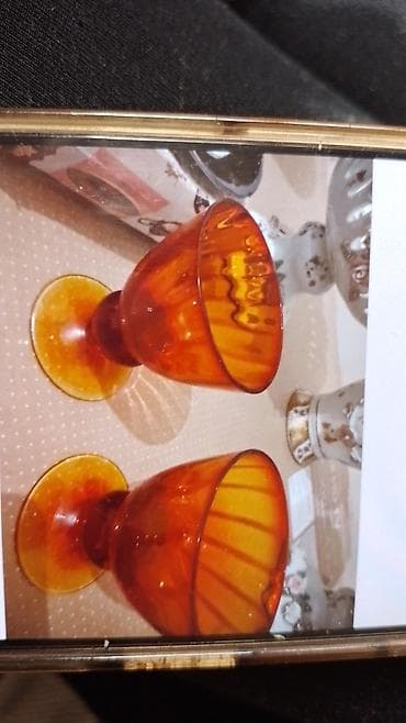 Qədəhlər, rəng - Narıncı, Şüşə, 2 ədədli dəst, 200 ml, Azərbaycan