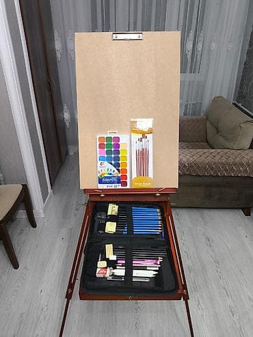 lövhə yazı: Taşınabilən rəssam molberti və boyaq çantası-kofresi - Material: ağac — 3