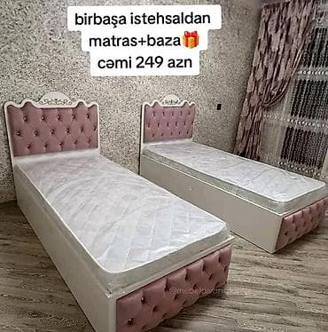 tek krafat: Məhsul: Tək nəfərlik çarpayı dəsti Tərkibi: Matras + baza (sandıq — 1