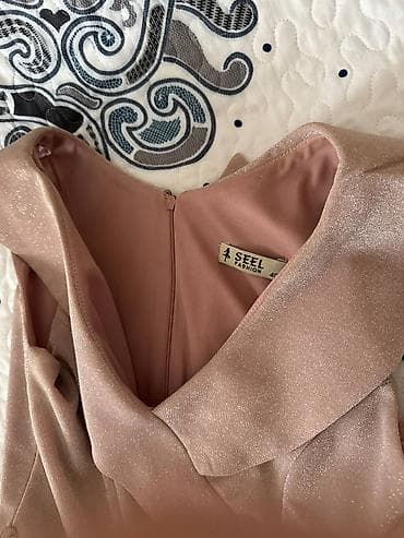 mini etek: Qadın paltarı – SEEL Fashion - Rəng: pudra/şampan tonunda, yüngül — 3