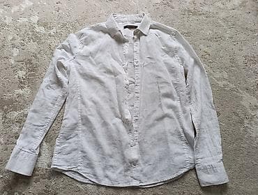 koynəy: Ağ rəngli uzunqol köynək - Parça: 70% pambıq, 30% kətan (etiketdə — 1