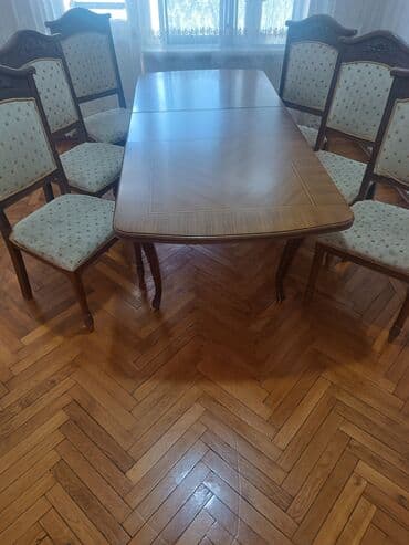 Qonaq otağı üçün, Açılan, Dördbucaq masa, 8 stul