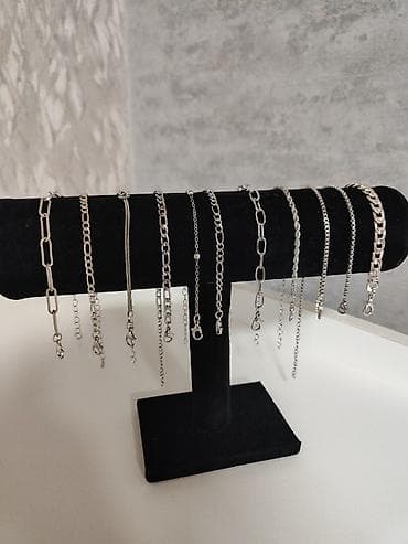 ucuz rolex saat: Gümüş rəngli zəncir qolbaqlar – müxtəlif modellər, 1-2 di 925 əyyar — 4