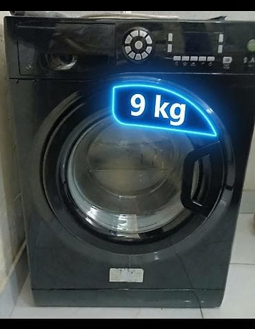 Elektronika: 9 kg Hotpoint Ariston ön yükləməli paltaryuyan maşın - Rəng: qara - — 1