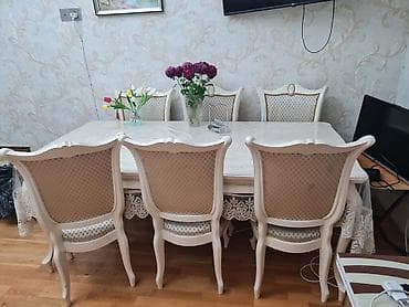 agac: Qonaq otağı üçün, Açılan, Dördbucaq masa, 6 stul — 2