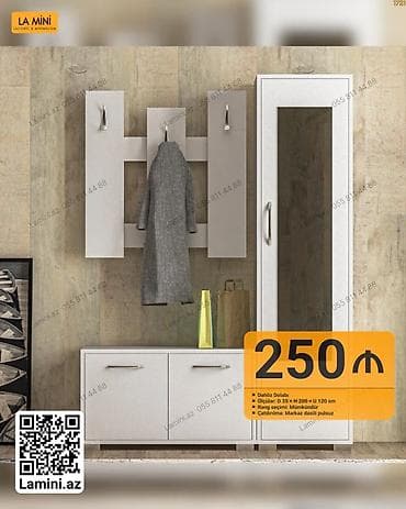 skafi: Dəhliz dolabı dəsti – La Mini - Tərkib: asılqanlı panel (3 əd — 1