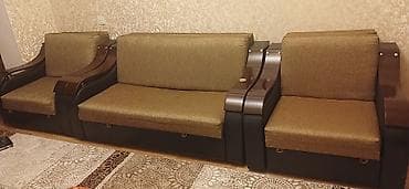 İşlənmiş, Divan, 2 kreslo, Bazalı, Açılan