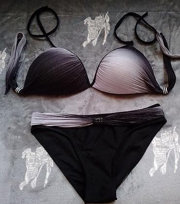 lil solid 2 plus: Qara-boz ombre rəng keçidli iki hissəli bikini dəsti - Üst: Kup — 1