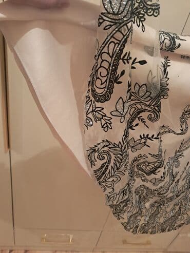 шуба из овчины азербайджанская: Zərif gecə/libas - Rəng: açıq şampan-bej əsas, üzərində qara naxışlı — 7