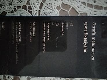 Xiaomi 12, 256 GB, rəng - Mavi, 
 Qırıq