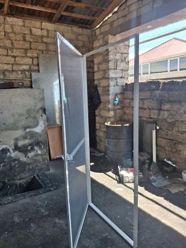 ağcaqanad: Məhsul: Ağ rəngli aluminiyum karkaslı qapı üçün tor (sineklik) sistemi — 2