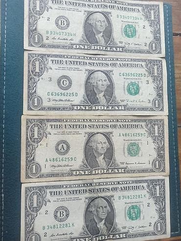 ABŞ 1 dollar kağız pulları – 4 ədəd kolleksiya dəsti Məzmun: - — 2