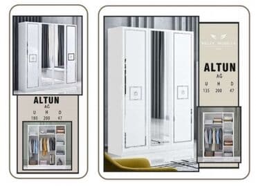 akril mdf: Yeni, Açılan, 3 qapılı Düz dolab, Qarderob, paltar dolabı, Türkiyə — 1