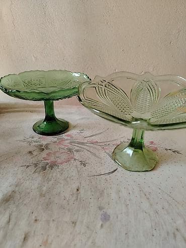 urek tortlar: Tort və şiriniyyat qabı, rəng - Yaşıl, Şüşə — 2