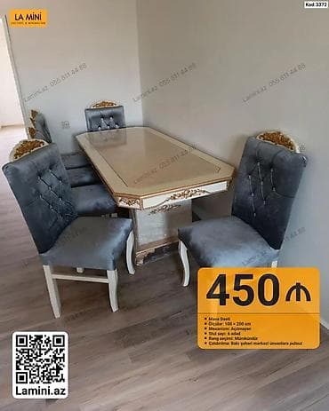 kohnə stul: Masa dəsti - Ölçülər: 100 × 200 sm - Mexanizm: Açılmayan - Stul sayı — 1