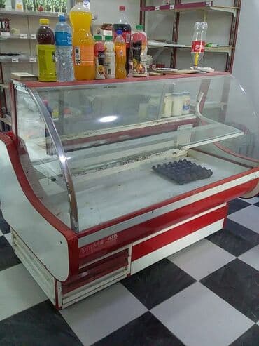 soyuducu maşın: Vitrin soyuducu – mağaza və kafe üçün - Ön tərəfi şüşəli, qabarıq — 1