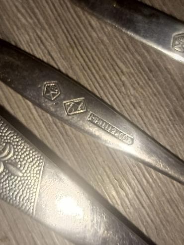 cay servisi: Məhsul: Sovet istehsalı yemək dəsti – 1 ədəd iri qaşıq (çömçə tipli) — 4