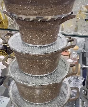 Посуда для готовки: Кастрюля, цвет - Коричневый, Гранит — 1