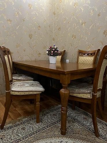 Mətbəx üçün, Açılmayan, Dördbucaq masa, 4 stul