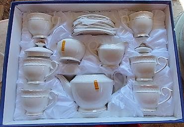 gunluk perdeler: Çay dəsti, rəng - Ağ, Farfor, 6 nəfərlik, İtaliya — 2