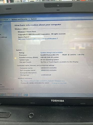 hp notebook azerbaycan: İntel Pentium 4gb ram 500gb hdd Batareka saxlayır Adapteri var Windows — 2