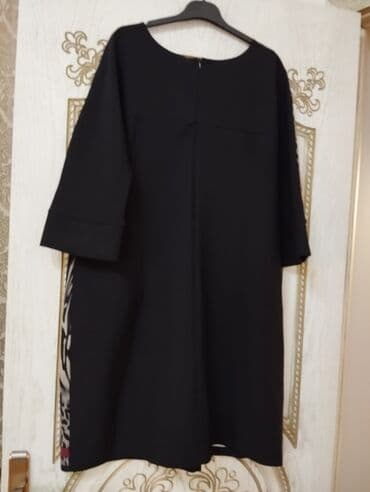 qara cins pencekler: Повседневное платье, Миди, 3XL — 3