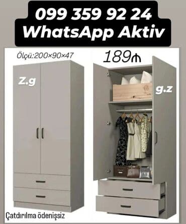 şifoner: Açılan, 3 qapılı Düz dolab, Qarderob, paltar dolabı — 1