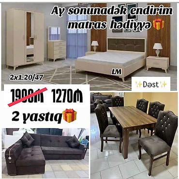 *Yataq dəsti+divan+masa dəsti* Çatdırılma + quraşdırılma şəhər daxili — 1