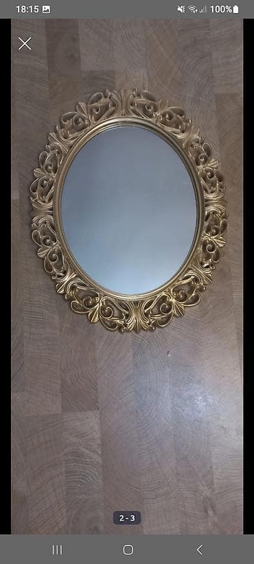 Güzgü Divar üçün, Oval, Dekorativ, Naxışlı
