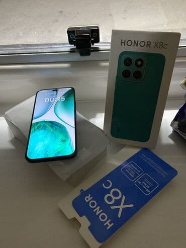 Аудиотехника: Honor X8c, 128 ГБ, цвет - Черный, Сенсорный, Отпечаток пальца, Две SIM карты — 2