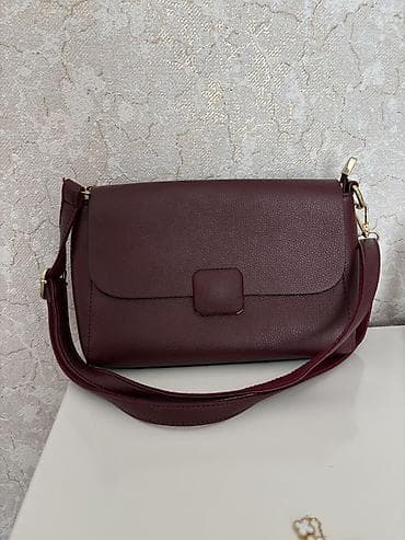 mini çanta: Bordo rəngdə qadın çantası — 1