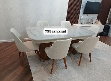 stul islenmis: Qonaq otağı üçün, Açılmayan, Oval masa, 6 stul — 1