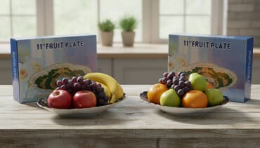 set qabları: Məhsul: 11" Fruit Plate – dekorativ meyvə boşqabı (2 ədəd)- 1-i — 3