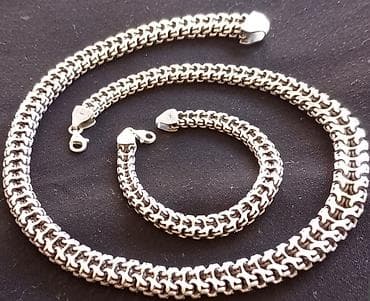 Dəstə daxildir: Bilərzik, Boyunbağı, Gümüş, 925 Əyar, 107 g