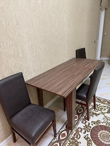 Qonaq otağı üçün, İşlənmiş, Kvadrat masa, 4 stul