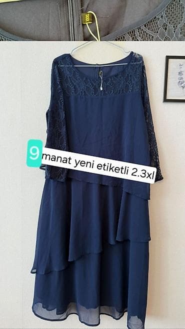 maral gülü: Tünd göy rəngdə zərif geyim - Ölçü: 2XL–3XL (etiketdə XXXL qeydli) - — 1