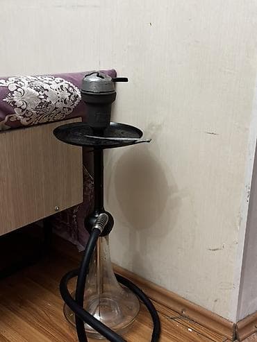 Qəlyan (nərgil) dəsti - Minimalist dizaynlı, mat qara şaquli gövdə -