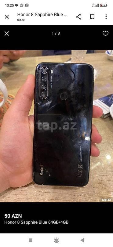 Redmi 8, 64 GB, rəng - Qara, Sensor