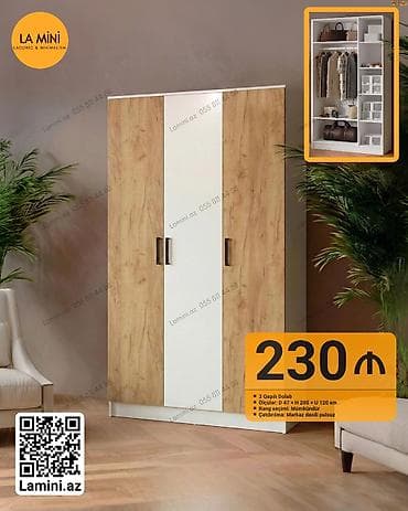 hamam dolapları: 3 qapılı, Rəngli, Açılan, Düz dolab — 1